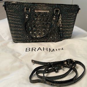 Brahmin All Croc Leather bag. Stunning colors…turquoise and gold, gorgeous.